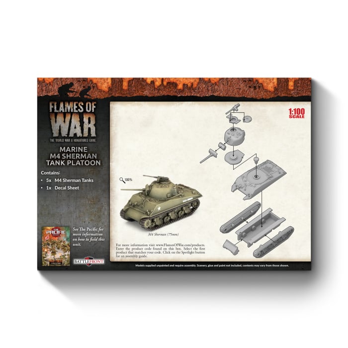 Flames of War: Marine M4 Sherman Platoon (UBX99)