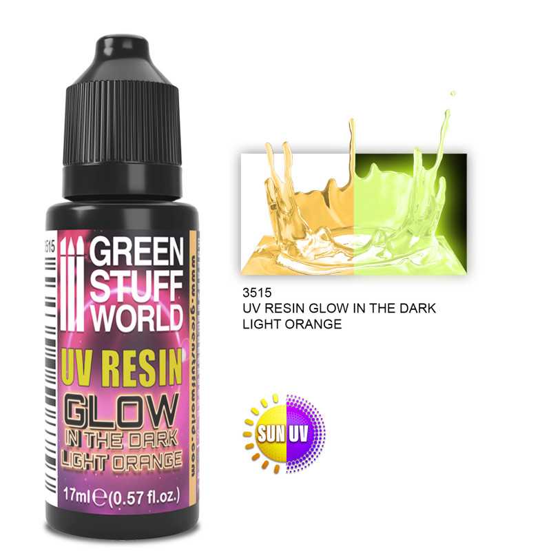 UV RESIN 17ml LIGHT ORANGE - Glow in the Dark (Green Stuff World)