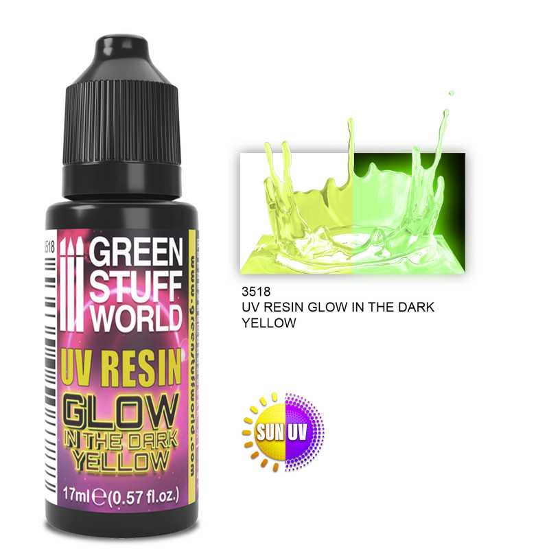 UV RESIN 17ml YELLOW - Glow in the Dark (Green Stuff World)