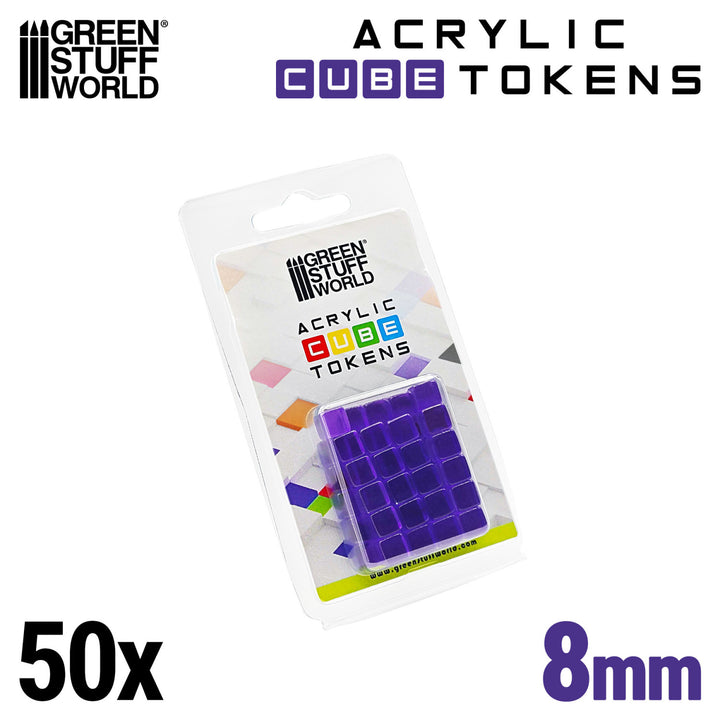 Violet Cube tokens 8mm (Green Stuff World)