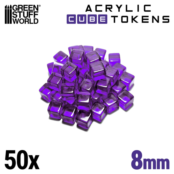 Violet Cube tokens 8mm (Green Stuff World)