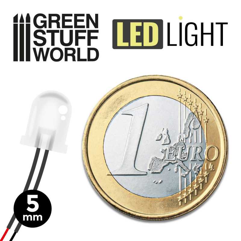 Warm White LED Lights - 5mm (Green Stuff World)