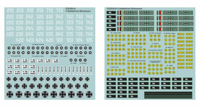 World War III: Team Yankee - West German Decal Set (WWIII x4 Sheets) (TGR950)