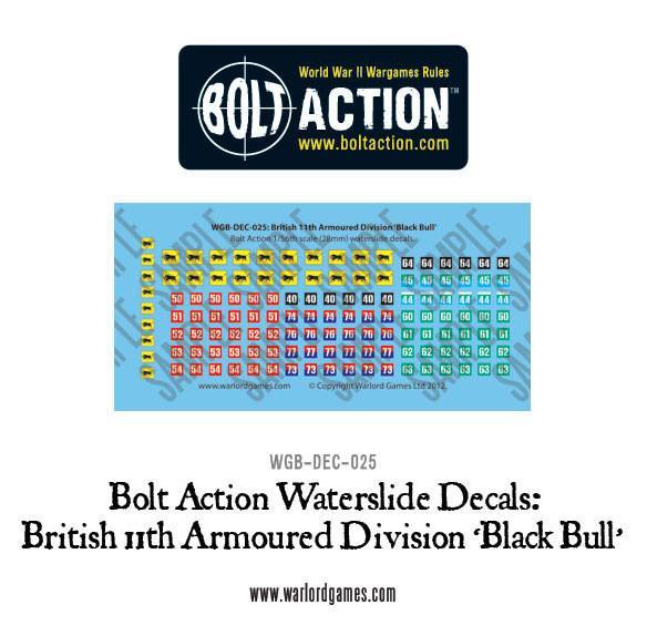 Bolt Action: Decals - British 11th Armoured Division (Black Bull)