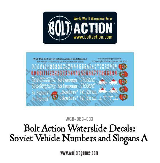 Bolt Action: Decals - Soviet slogans and numbers A