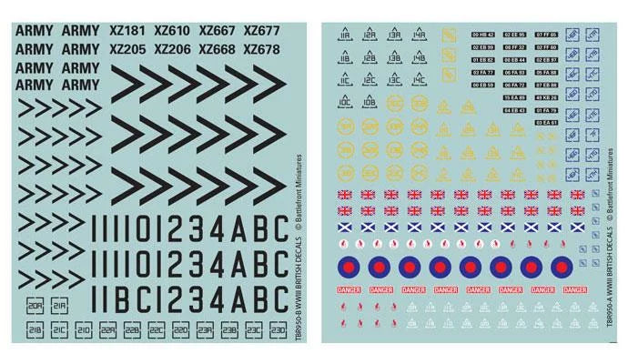 World War III: Team Yankee - British Decal Set (WWIII x4 Decal Sheets) (TBR950)