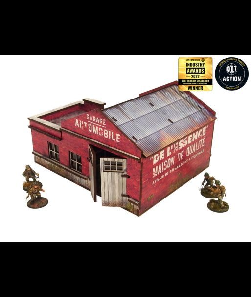 WW2 Normandy Garage w. Petrol Station (28mm) (Micro Art Studio)