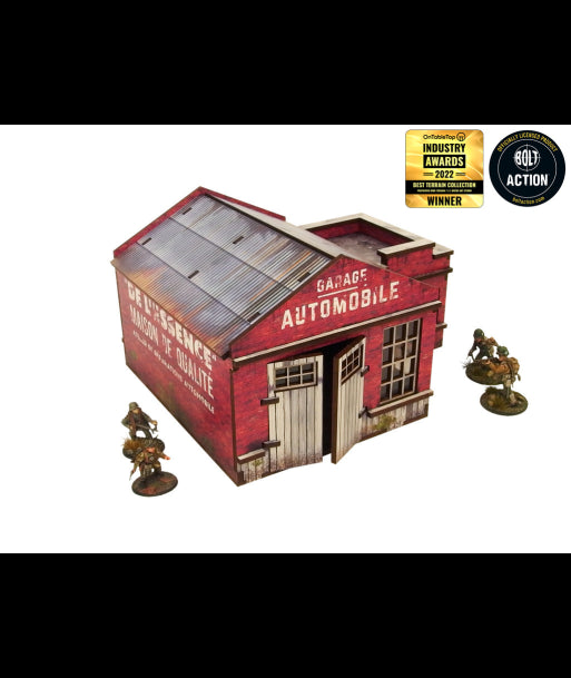 WW2 Normandy Garage w. Petrol Station (28mm) (Micro Art Studio)