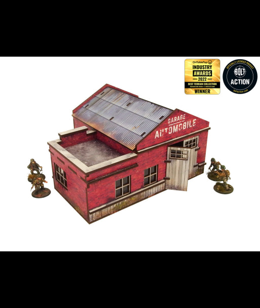 WW2 Normandy Garage w. Petrol Station (28mm) (Micro Art Studio)