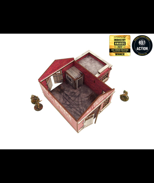 WW2 Normandy Garage w. Petrol Station (28mm) (Micro Art Studio)