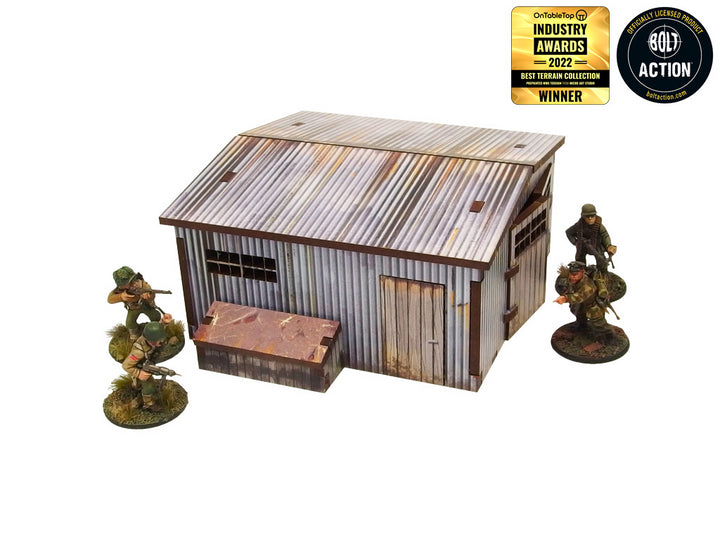 WW2 Normandy Large Tin Shed Prepainted [28mm/1:56]