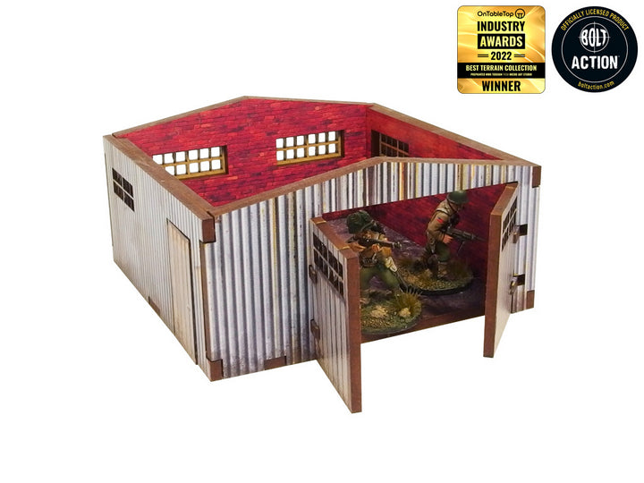 WW2 Normandy Large Tin Shed Prepainted [28mm/1:56]