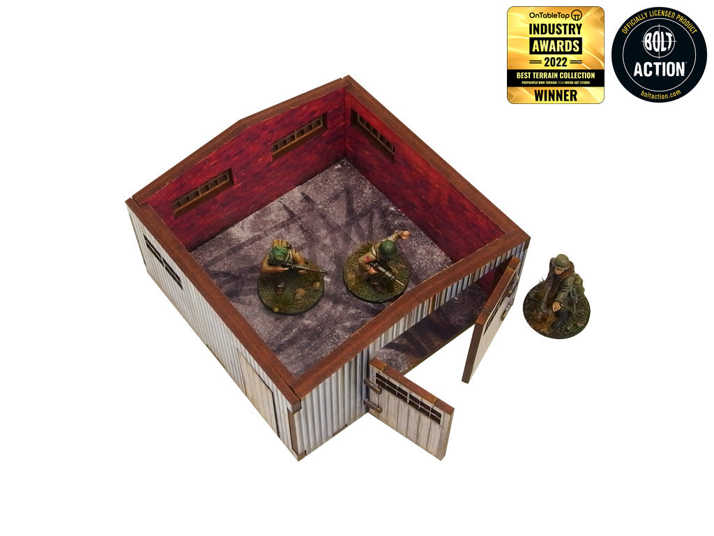 WW2 Normandy Large Tin Shed Prepainted [28mm/1:56]