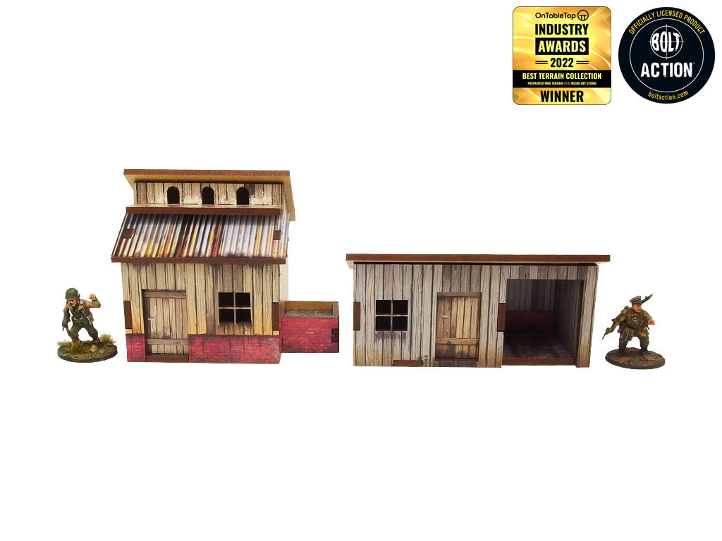 WW2 Normandy Small Sheds w. Dovecote Prepainted [28mm/1:56]