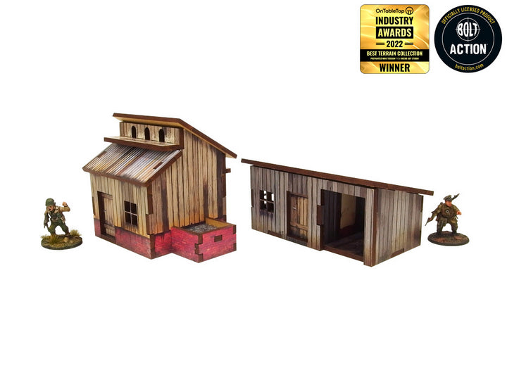 WW2 Normandy Small Sheds w. Dovecote Prepainted [28mm/1:56]