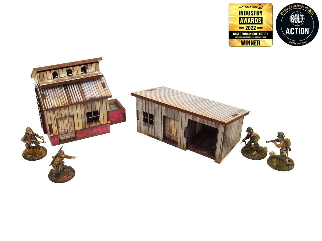WW2 Normandy Small Sheds w. Dovecote Prepainted [28mm/1:56]