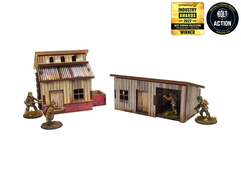 WW2 Normandy Small Sheds w. Dovecote Prepainted [28mm/1:56]