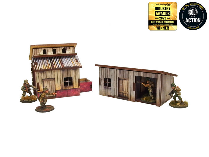WW2 Normandy Small Sheds w. Dovecote Prepainted [28mm/1:56]