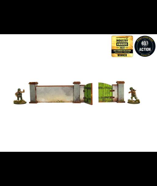 WW2 Normandy Wall w. Gate (high) (28mm) (Micro Art Studio)
