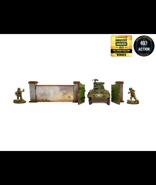 WW2 Normandy Wall w. Gate (high) (28mm) (Micro Art Studio)