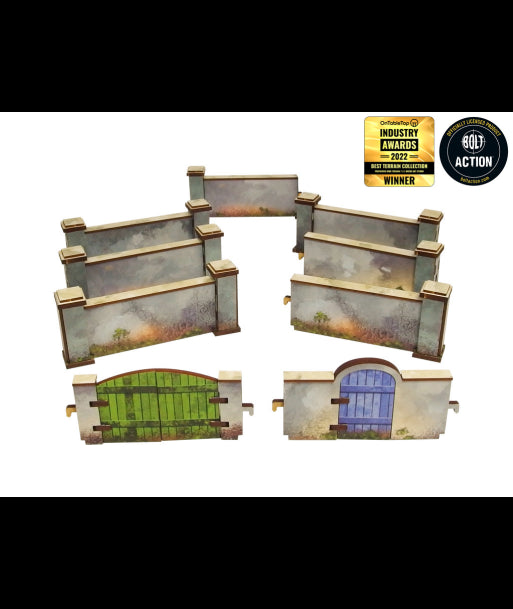 WW2 Normandy Wall w. Gate (high) (28mm) (Micro Art Studio)
