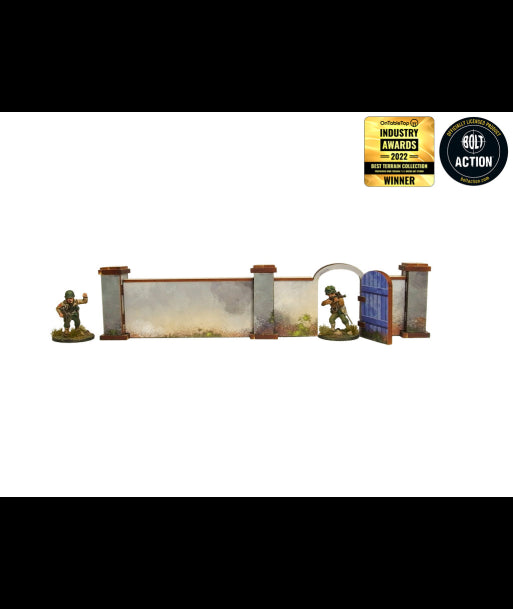 WW2 Normandy Wall w. Gate (high) (28mm) (Micro Art Studio)