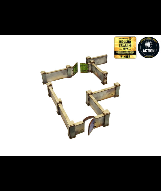 WW2 Normandy Wall w. Gate (high) (28mm) (Micro Art Studio)