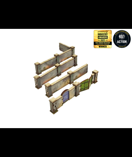 WW2 Normandy Wall w. Gate (high) (28mm) (Micro Art Studio)