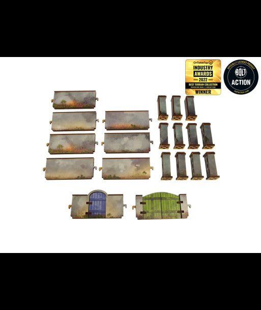 WW2 Normandy Wall w. Gate (high) (28mm) (Micro Art Studio)