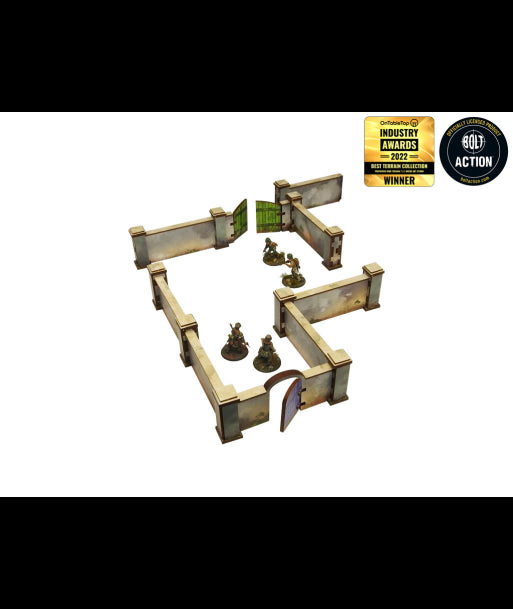 WW2 Normandy Wall w. Gate (high) (28mm) (Micro Art Studio)