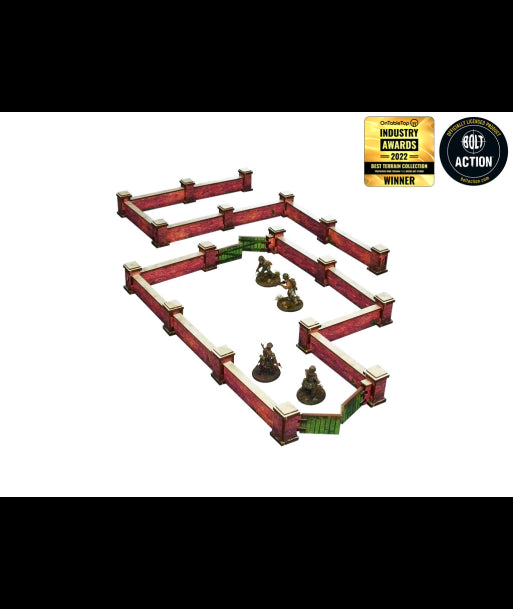 WW2 Normandy Wall w. Gate (low) (28mm) (Micro Art Studio)