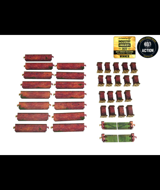 WW2 Normandy Wall w. Gate (low) (28mm) (Micro Art Studio)