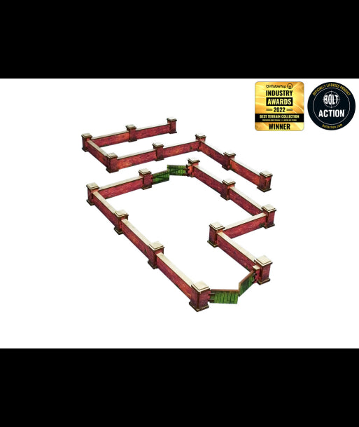 WW2 Normandy Wall w. Gate (low) (28mm) (Micro Art Studio)
