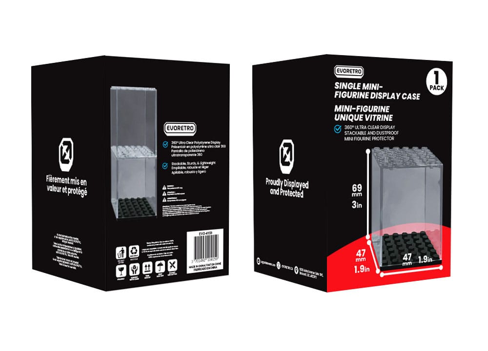 Evoretro Acrylic Display Case for mini figures Single Stackable (EVO-4159)