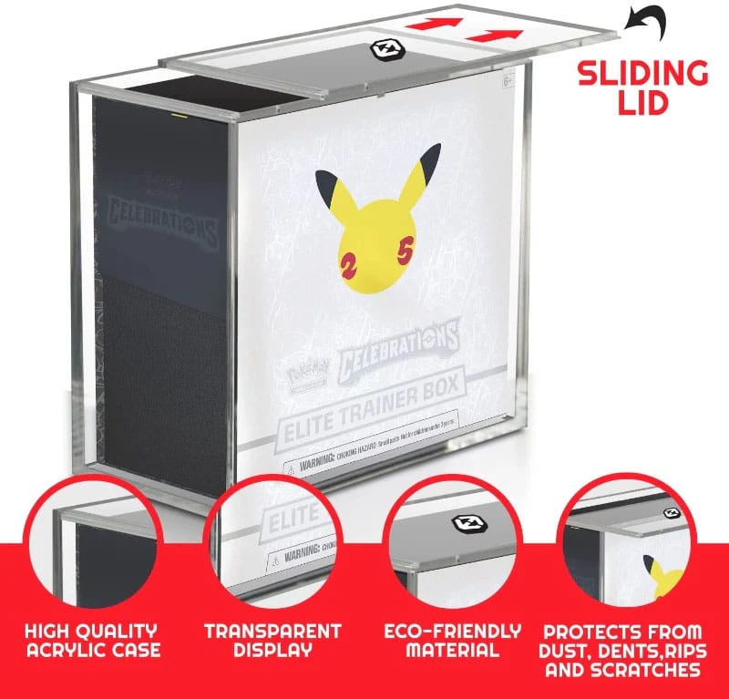Evoretro Acrylic Display Case for Booster Boxes / Elite Trainer Boxes Ver. 2 with Sliding Lid (EVO-7702)