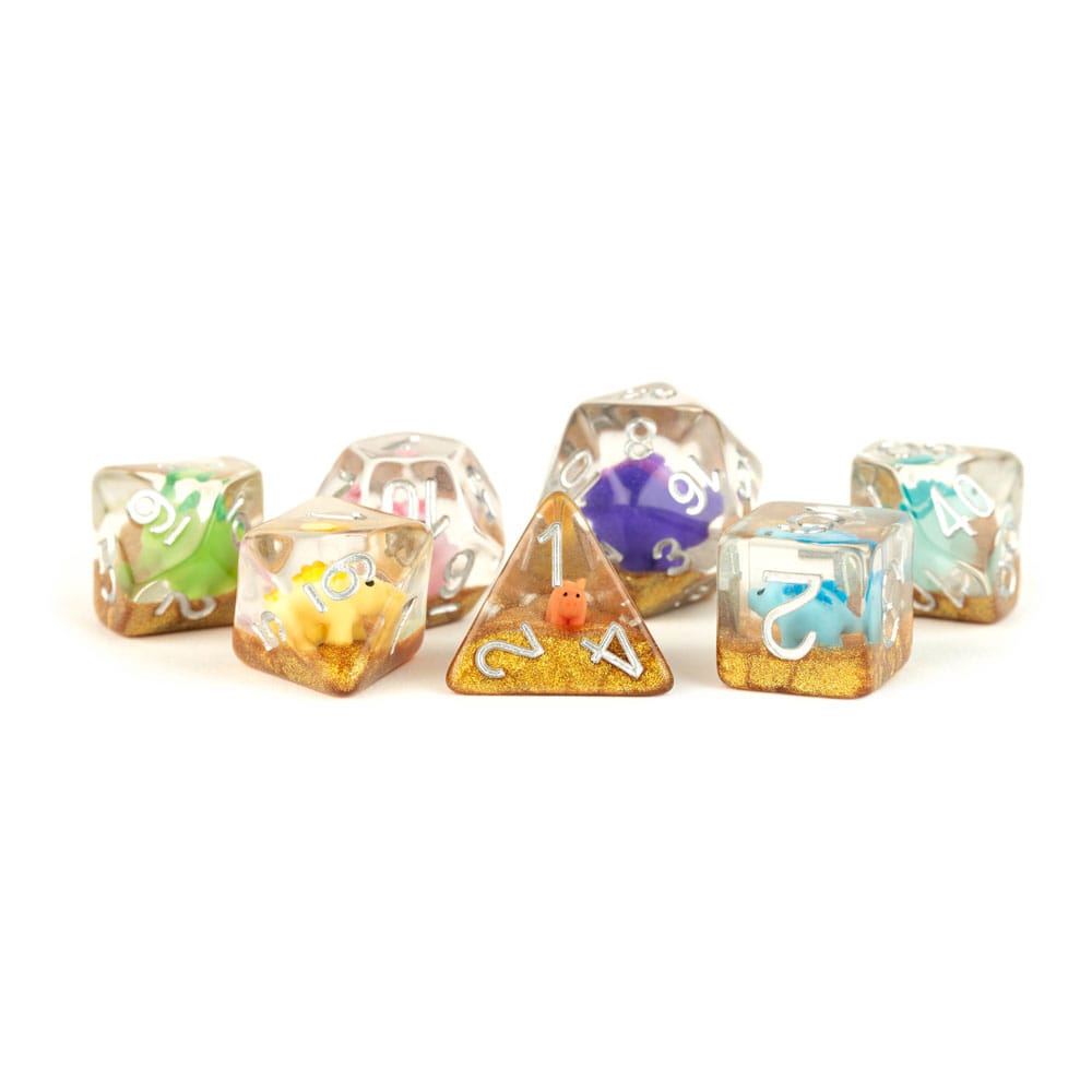 Dice Set Rainbow Dinosaur (7) (FanRoll)