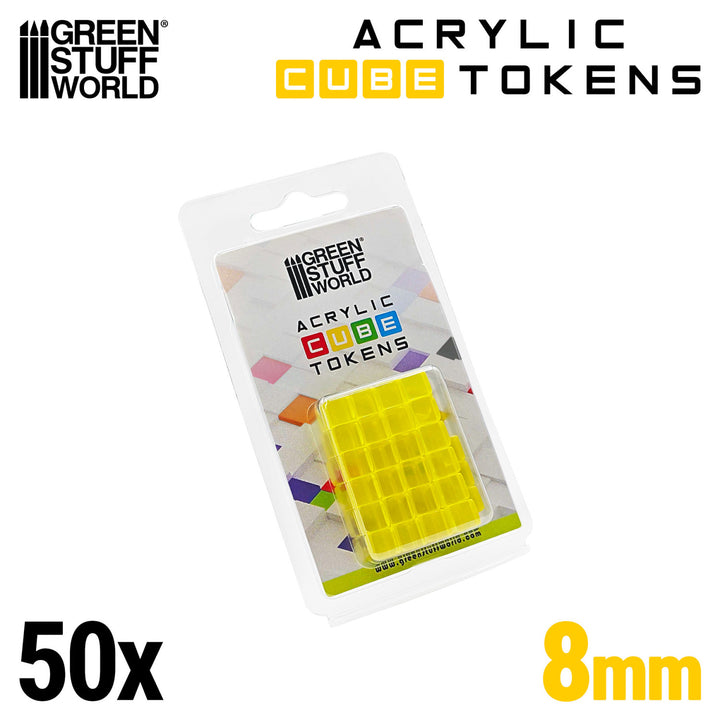 Yellow Cube tokens 8mm (Green Stuff World)