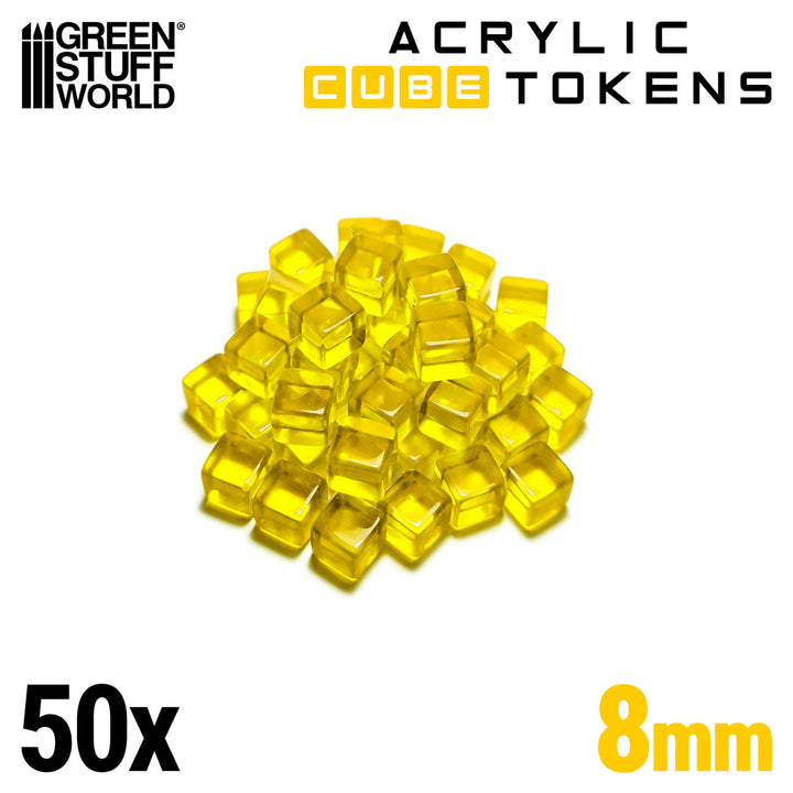 Yellow Cube tokens 8mm (Green Stuff World)