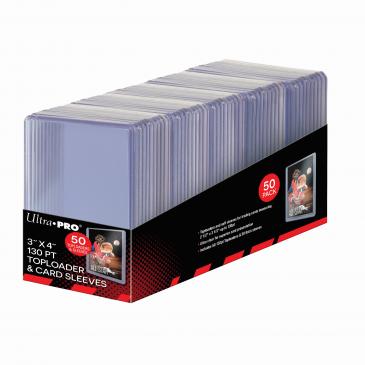 3" X 4" Super Thick 130PT Toploader with Thick Card Sleeves 50ct (Ultra PRO)