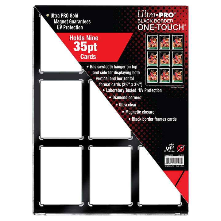35PT 9-Card Black Border UV ONE-TOUCH Magnetic Holder (Ultra PRO)