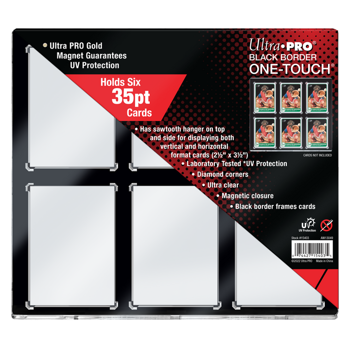 35PT 6-Card Black Border UV ONE-TOUCH Magnetic Holder (Ultra PRO)