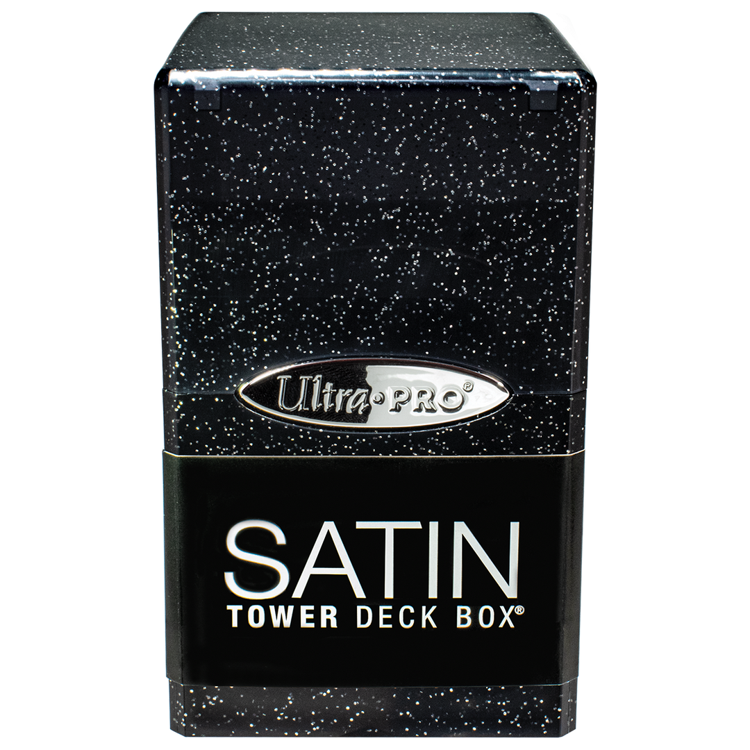 Glitter Satin Tower Deck Box - Black (Ultra PRO)
