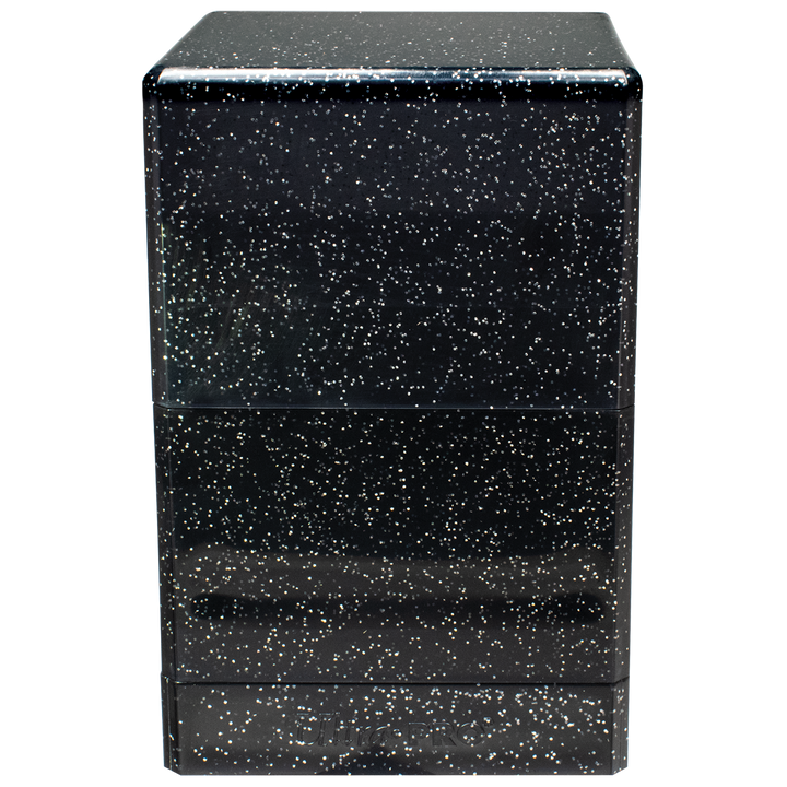Glitter Satin Tower Deck Box - Black (Ultra PRO)