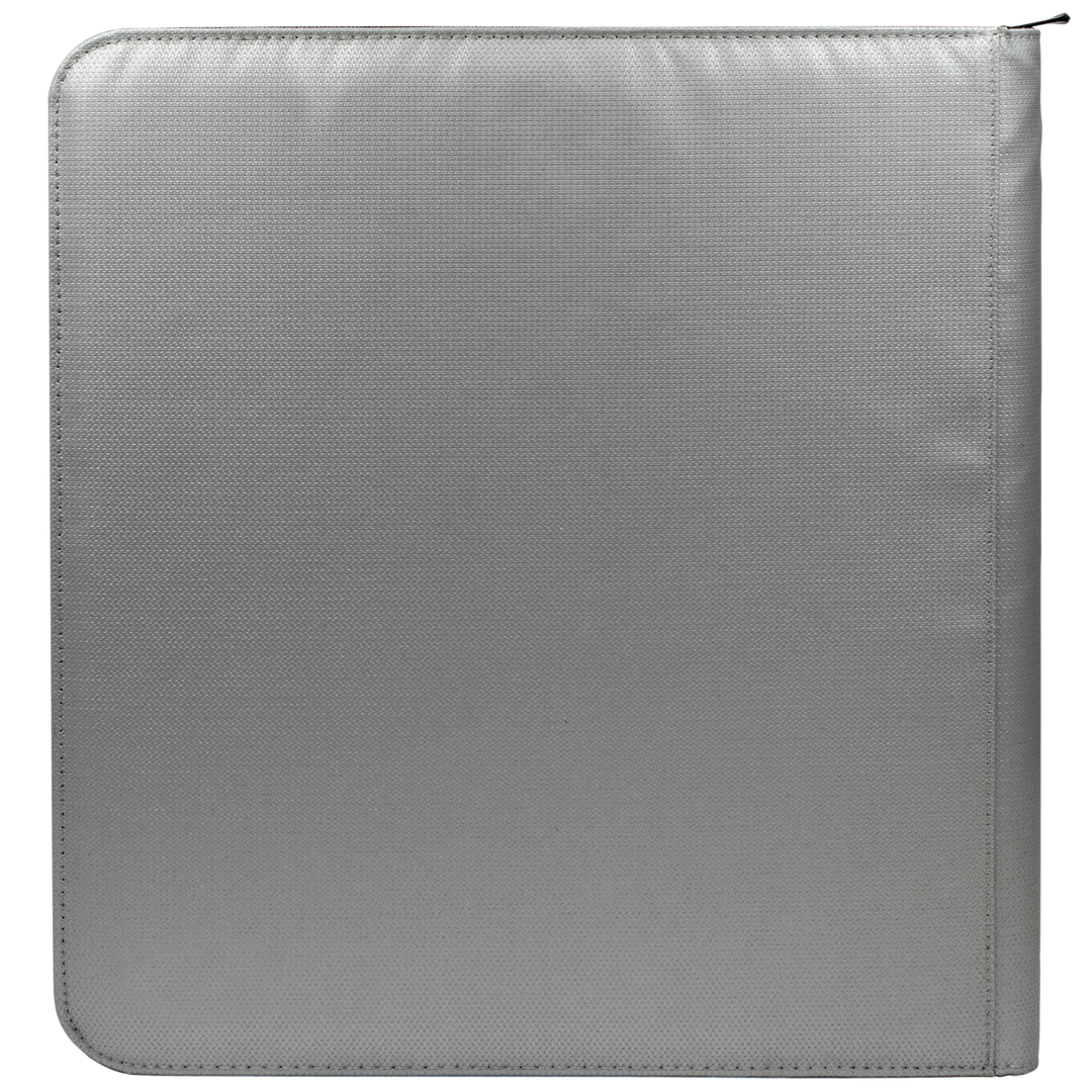 Ultra PRO 12-Pocket Zippered PRO-Binder: Silver Made With Fire Resistant Materials (Ultra PRO)