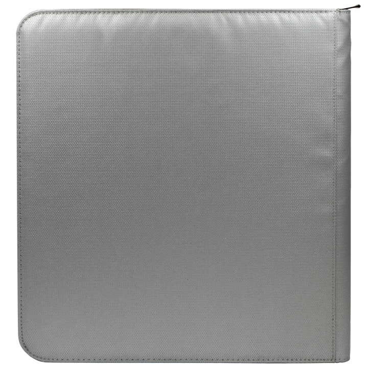 Ultra PRO 12-Pocket Zippered PRO-Binder: Silver Made With Fire Resistant Materials (Ultra PRO)