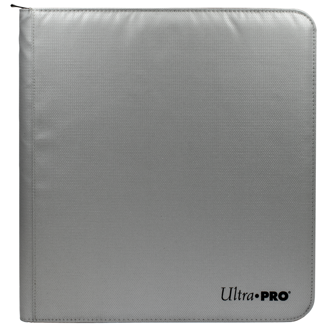 Ultra PRO 12-Pocket Zippered PRO-Binder: Silver Made With Fire Resistant Materials (Ultra PRO)
