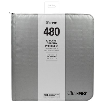 Ultra PRO 12-Pocket Zippered PRO-Binder: Silver Made With Fire Resistant Materials (Ultra PRO)