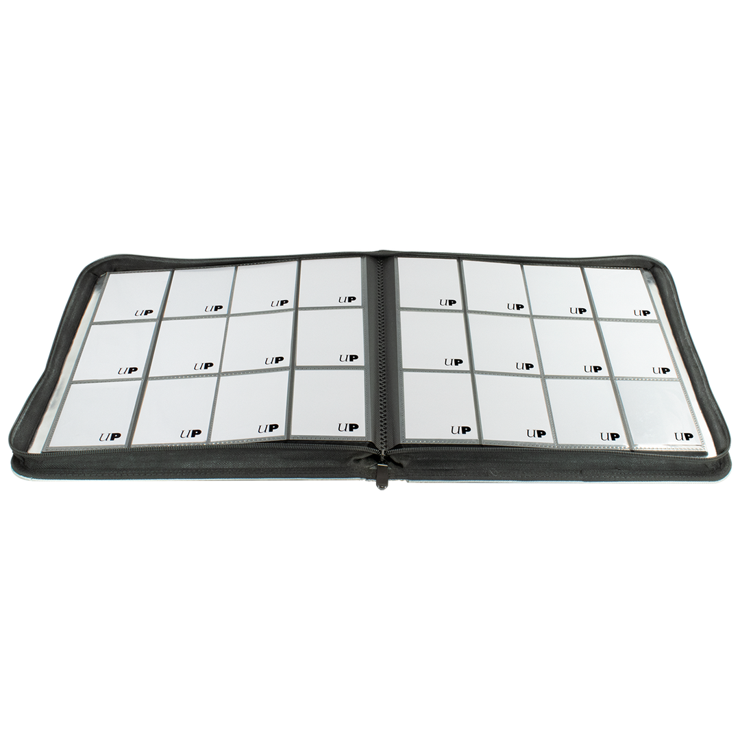 Ultra PRO 12-Pocket Zippered PRO-Binder: Silver Made With Fire Resistant Materials (Ultra PRO)
