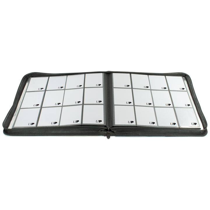 Ultra PRO 12-Pocket Zippered PRO-Binder: Silver Made With Fire Resistant Materials (Ultra PRO)