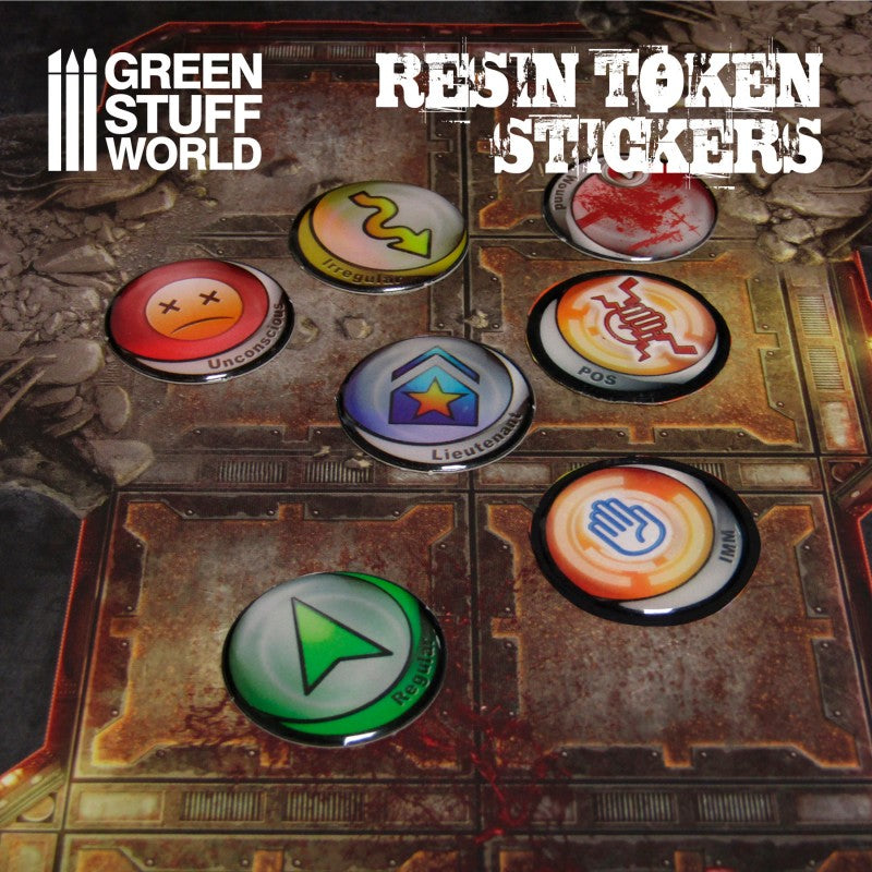 88x Resin Token Stickers 15mm (Green Stuff World)